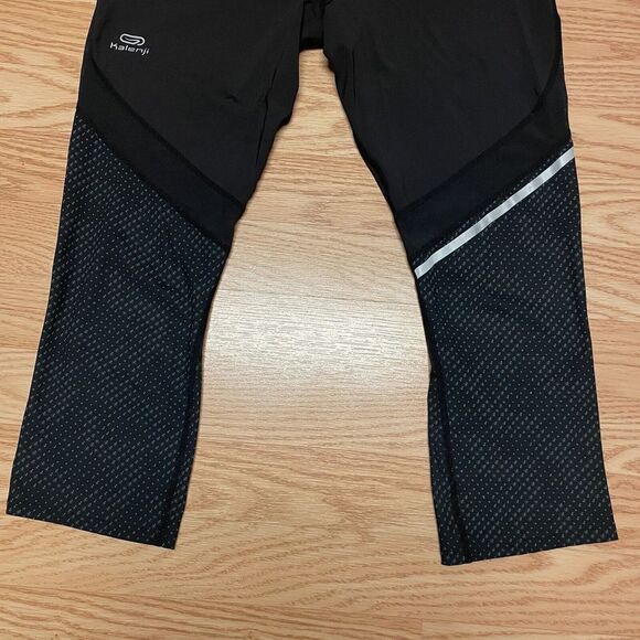 Woman's Decathlon Kalenji Leggings Capri Black Large Drawstring and Pocket - Picture 4 of 12